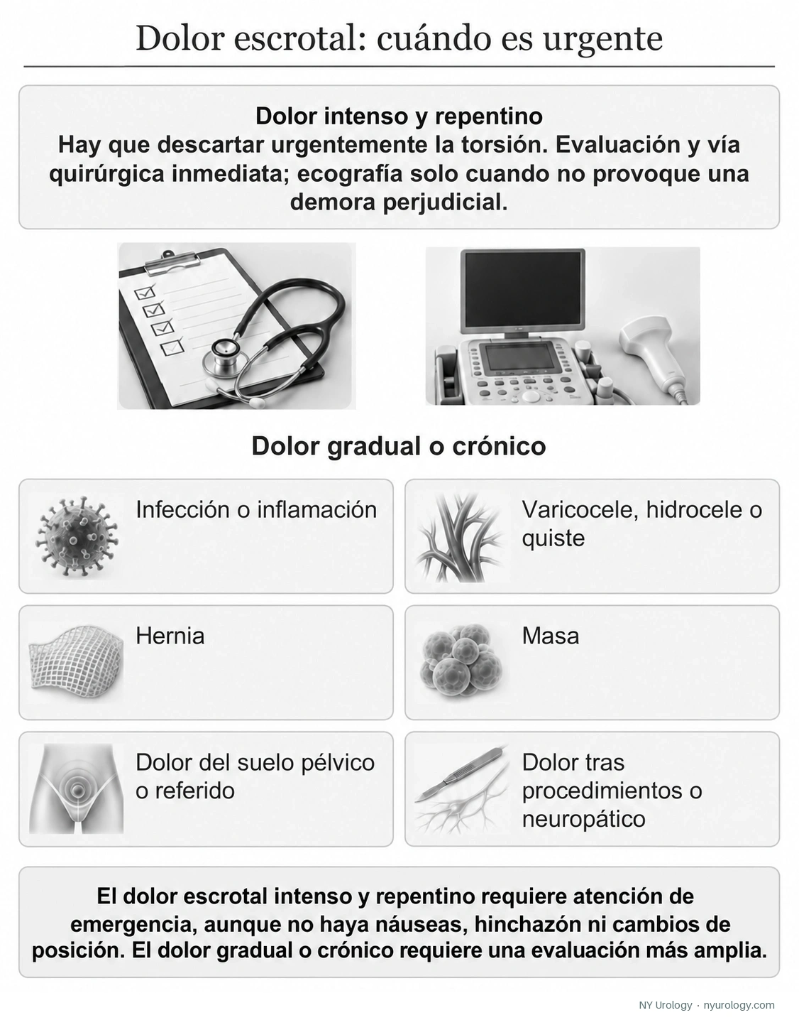 Mapa de urgencias para el dolor escrotal