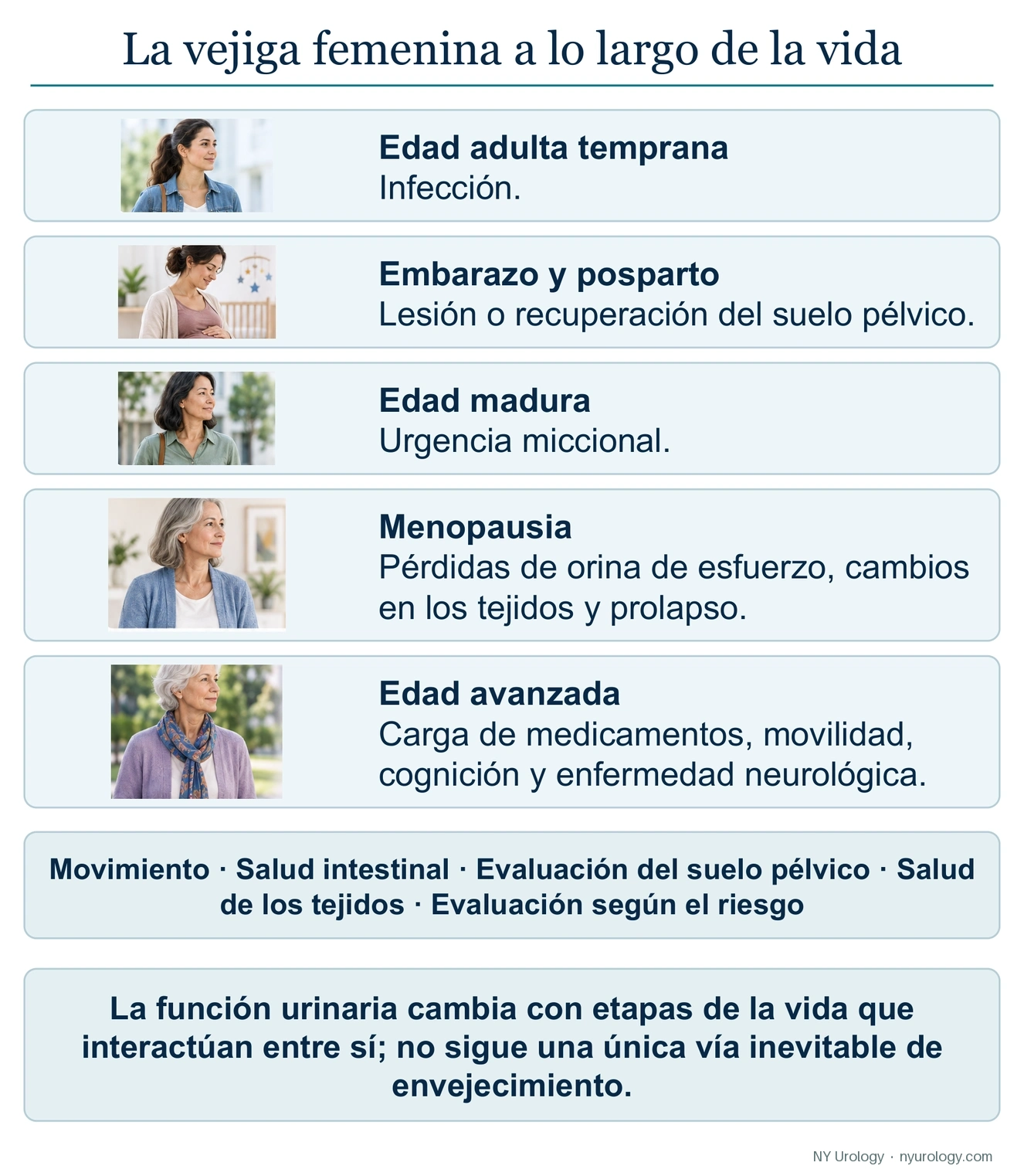 La vejiga femenina a lo largo de la vida
