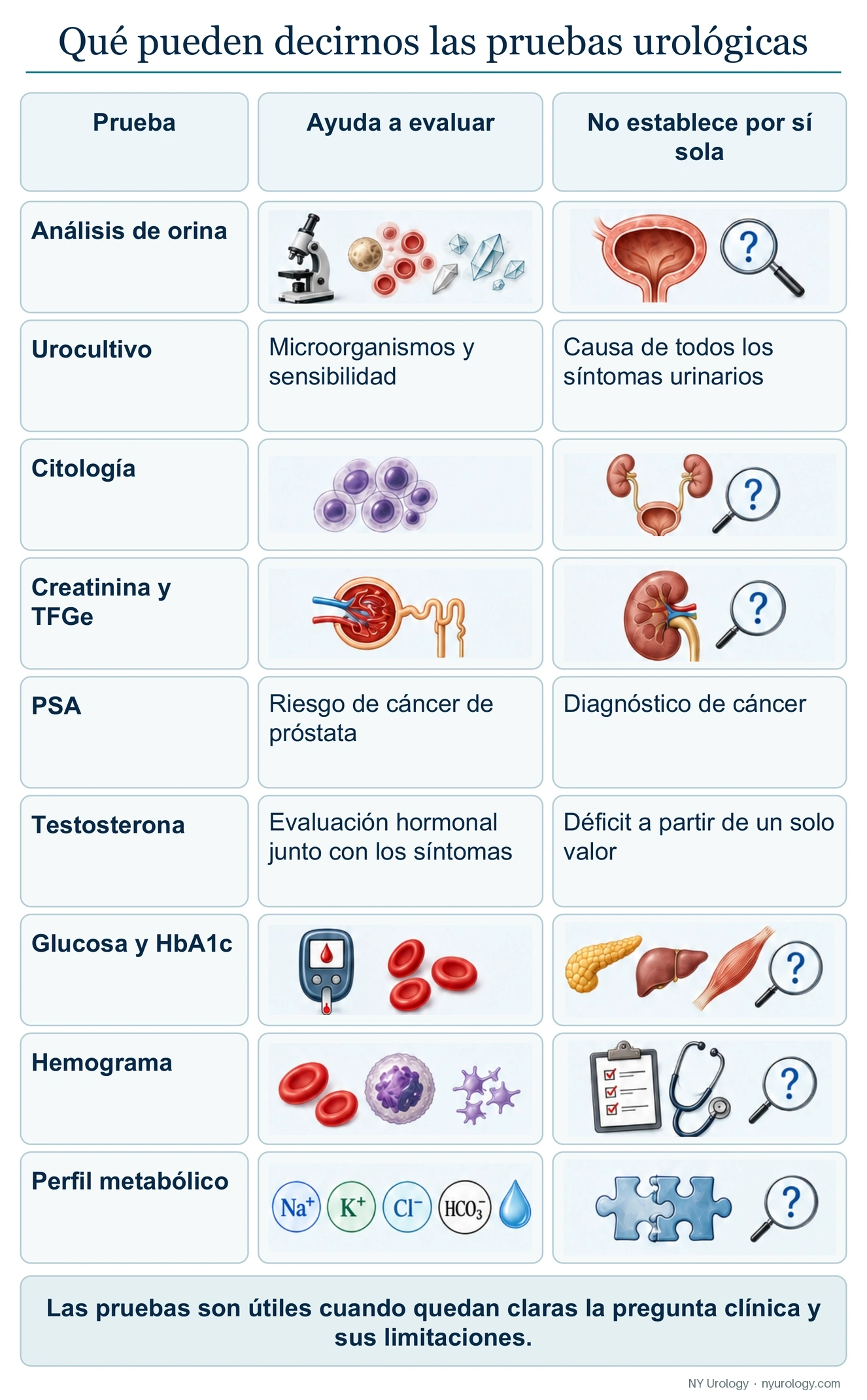 Qué pueden (y qué no pueden) revelarle las pruebas urológicas comunes