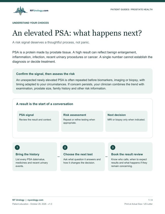 First page of An elevated PSA: what happens next?